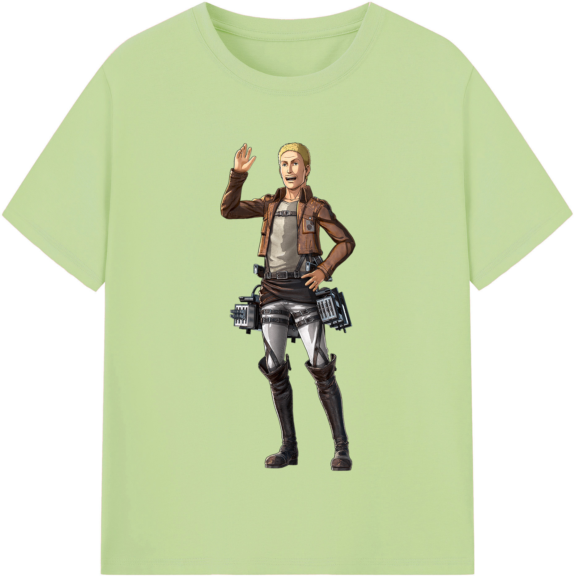 （画像用） 進撃の巨人 ハンネス Attack on Titan Hannes 綿100％半袖Tシャツ（フロントプリント）